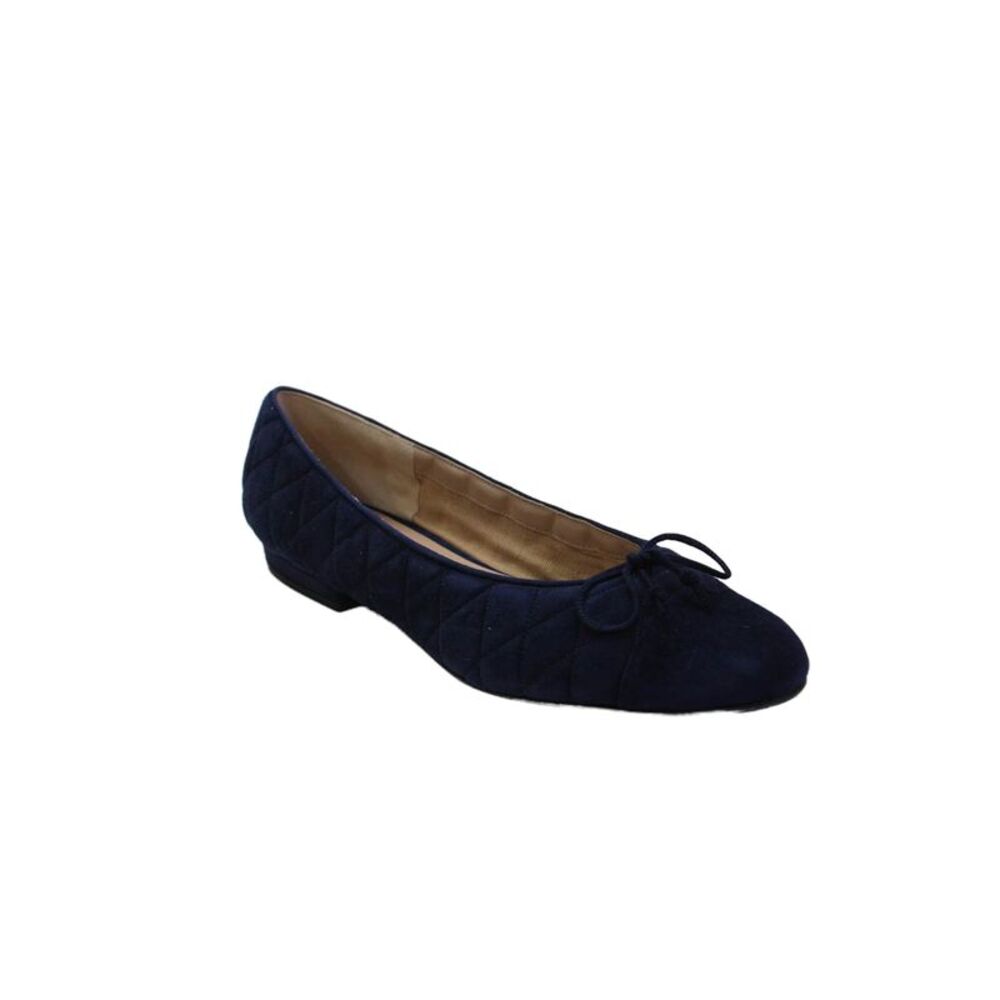 Cristina Millotti Womens Suede Quilted Bow 4083 Ballet Flats Blue Size 10.5